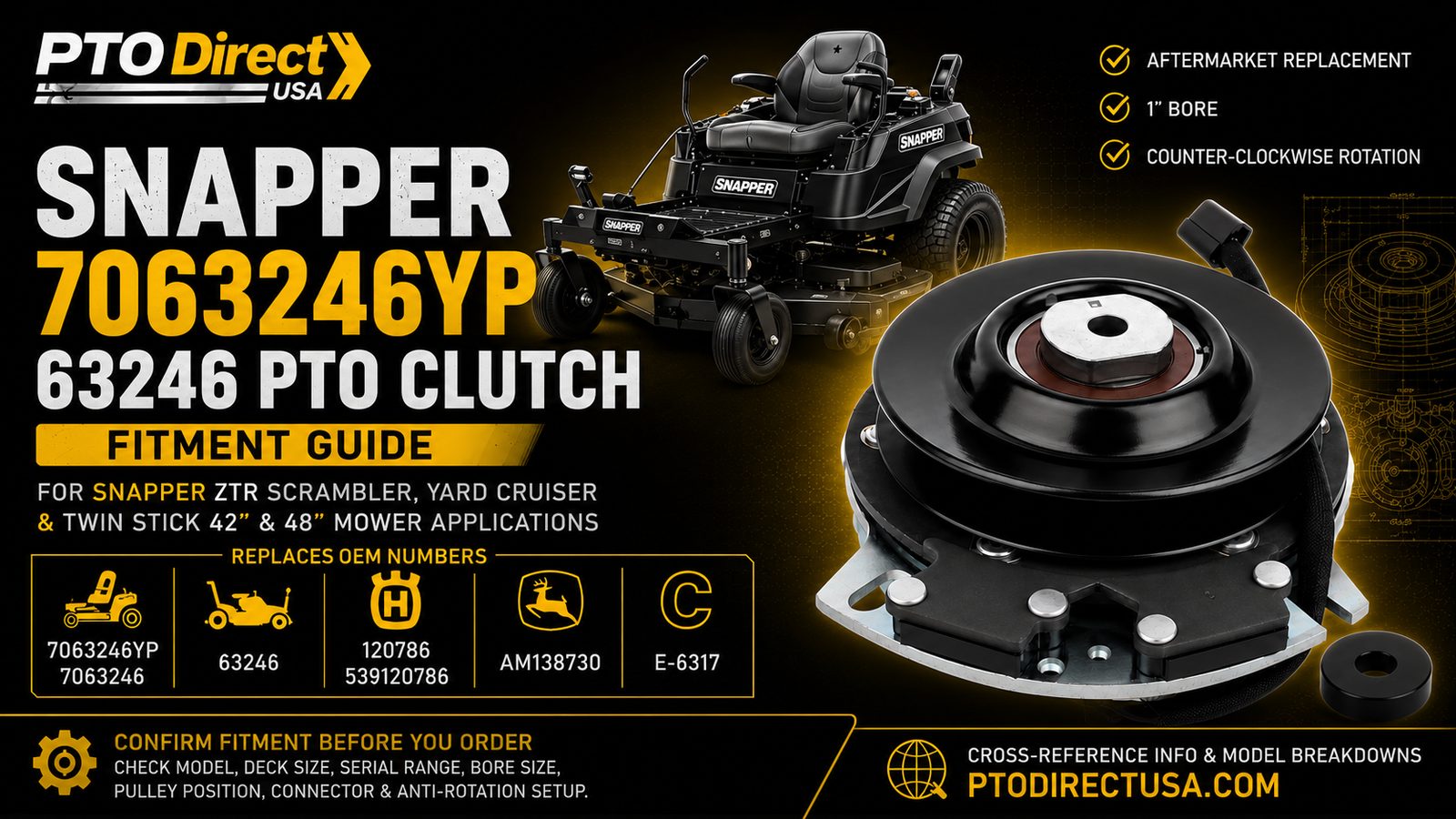 Pericoページ Snapper 7063246YP PTO Clutch Guide