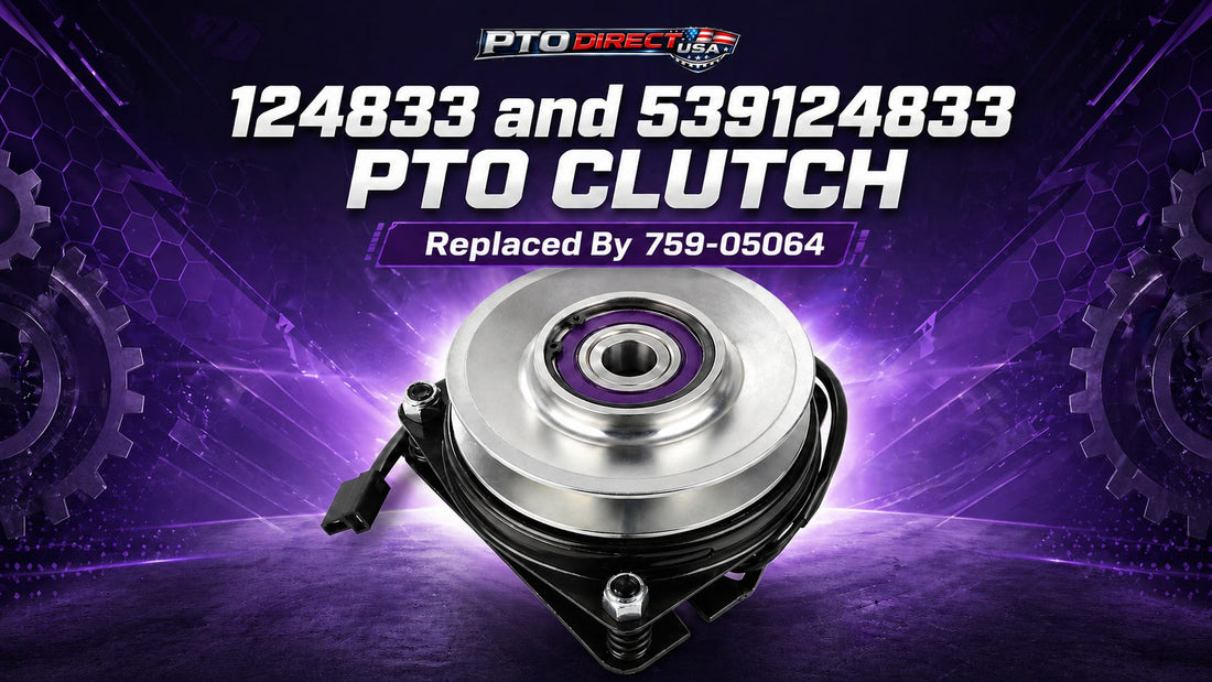 124833 and 539124833 PTO clutch replaced by 759-05064 for Cub Cadet, MTD, Toro, Wheel Horse, Dixon, Husqvarna, and related mower applications.