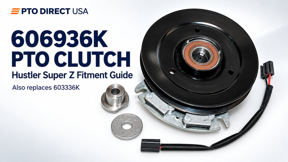 Hustler 606936K PTO clutch fitment guide for select Super Z and Super Z HD mowers