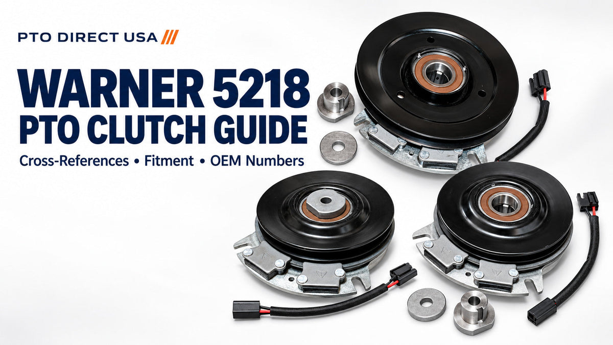 Warner 5218 PTO clutch cross-reference and fitment guide with three replacement clutch configurations