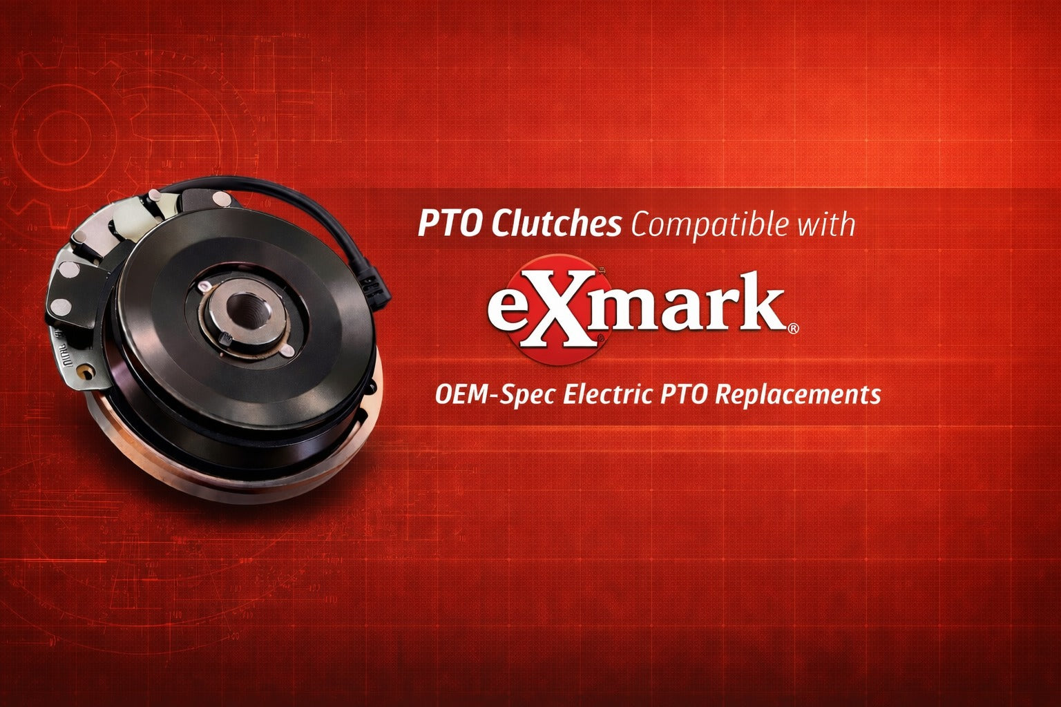 Electric PTO clutch replacements compatible with Exmark Lazer Z, Quest, Radius, and Navigator models.