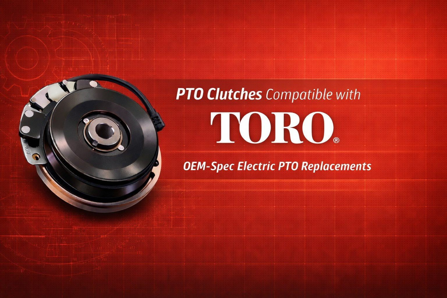 OEM-spec electric PTO clutch replacements compatible with Toro zero-turn mowers and lawn tractors.