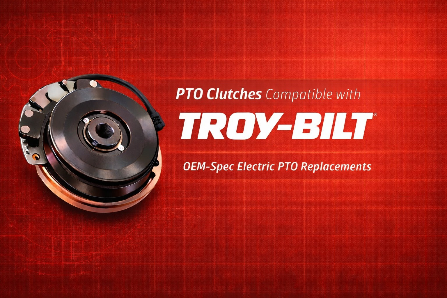 Troy-Bilt replacement electric PTO clutch collection banner