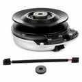Ariens Gravely 00462500 PTO clutch replacement showing black pulley, center bearing, silver clutch housing, mounting bracket, and black wiring connector on a white background.