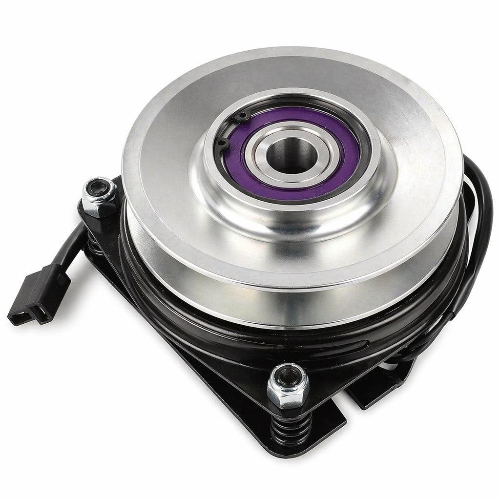 MTD 01008434 electric PTO clutch replacement with 5.35-inch pulley, 1-inch crankshaft bore, and CCW rotation, shown on white background.