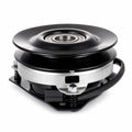 Ariens Gravely 03643100 PTO clutch replacement showing black pulley, center bearing, silver clutch housing, mounting bracket, spring hardware, and wiring lead on a white background.