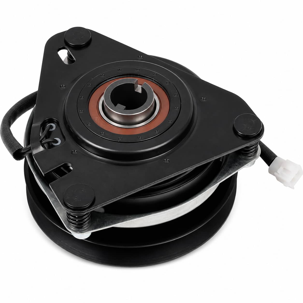 Flip side showing anti-rotation system of the Ariens Gravely 04387900 PTO clutch replacement.