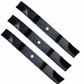 Three 04771200 high-lift mower blades for Ariens and Gravely 52-inch decks arranged diagonally on a white background