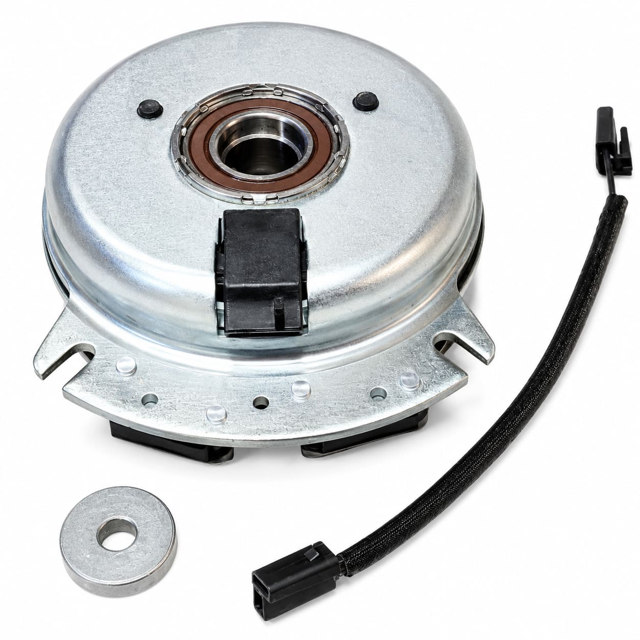 Silver under side of Toro PTO clutch 103-0662 replacement.