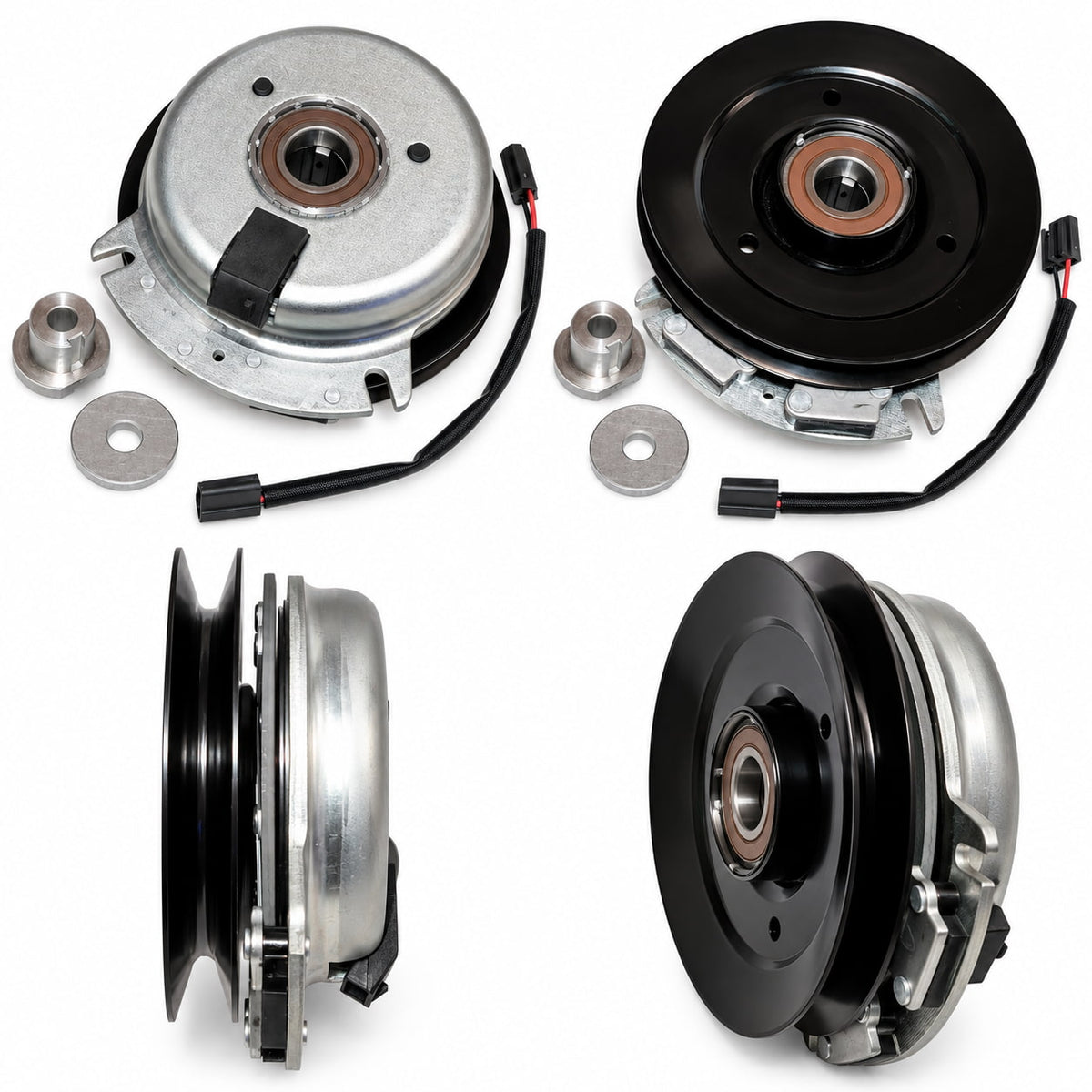 Four views of Toro 110-0449 PTO clutch replacement cross-referenced to Warner 5218-270 and Xtreme X0463