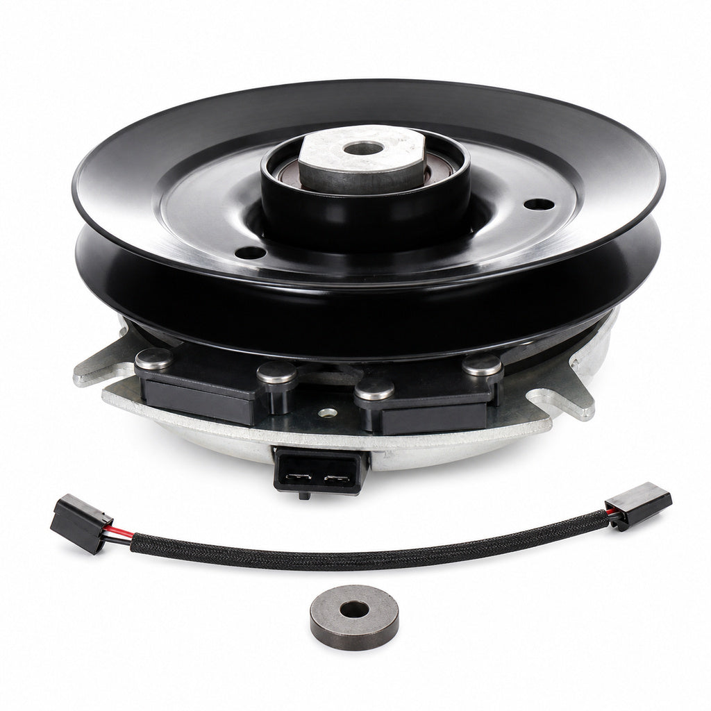 Aftermarket Toro 110-0449 electric PTO clutch replacement for Z Master Z500 and Z528 commercial mowers with 1-1/8 inch bore and 7.15 inch pulley.