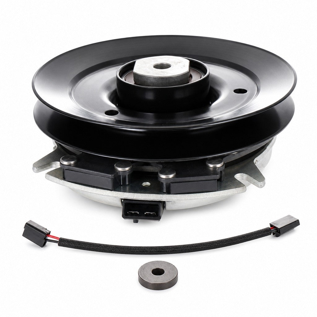Aftermarket Toro 117-3869 electric PTO clutch replacement for Z Master Z500 and Z588E commercial mowers with 1-1/8 inch bore and 7.35 inch pulley.