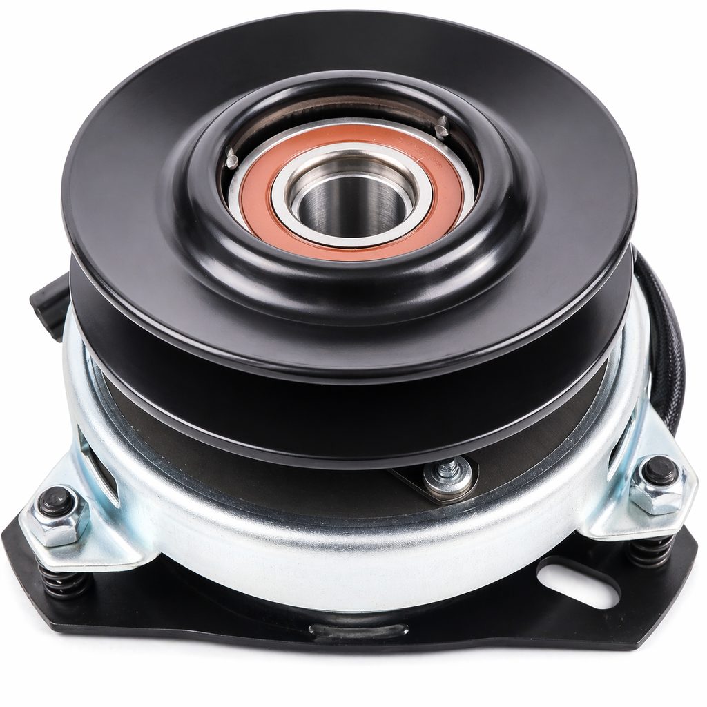 142600 electric PTO clutch replacement with 5.30-inch pulley, 1-inch crankshaft bore, and CCW rotation, shown on white background.