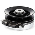 Husqvarna 145028 electric PTO clutch replacement with 5.37-inch pulley, 1-inch crankshaft bore, and CCW rotation, shown on white background.