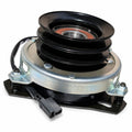 1772076 electric PTO clutch assembly with metal housing and black components on a white background.
