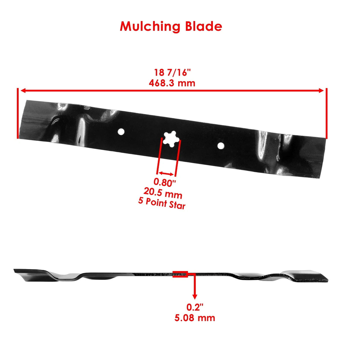 Spec image for mower blades part number 21546848