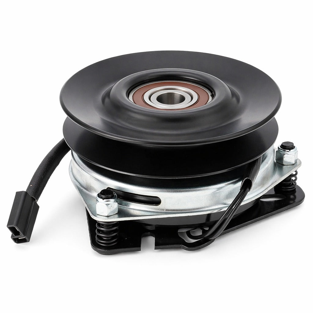 35-070 electric PTO clutch replacement with 6.10-inch pulley, 1-inch crankshaft bore, and CCW rotation, shown on white background.