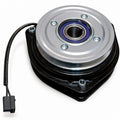 Aftermarket Scag PTO clutch replacing part numbers 484276 and 462339 showing silver pulley and wiring connector close-up against bright white background