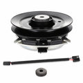 Aftermarket 500012 electric PTO clutch replacement for Dixie Chopper Silver Eagle commercial mowers with 1-1/8 inch bore, large 7-inch class pulley, counter-clockwise rotation, and connector style shown.