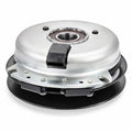 Dixie Chopper 500056 PTO clutch replacement bottom view of metal shell, pulley side down, against white backdrop.