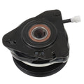 Mounting plate view of aftermarket Dixie Chopper 500144 electric PTO clutch for Zee 2 mowers showing 1-1/8 inch keyed bore and anti-rotation system