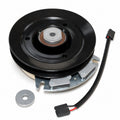 5203434 PTO clutch replacement pulley side showing 7-1/4 inch pulley, optional extension harness and spacer for Worldlawn Cobra, Country Clipper Boss and Wright Stander ZK