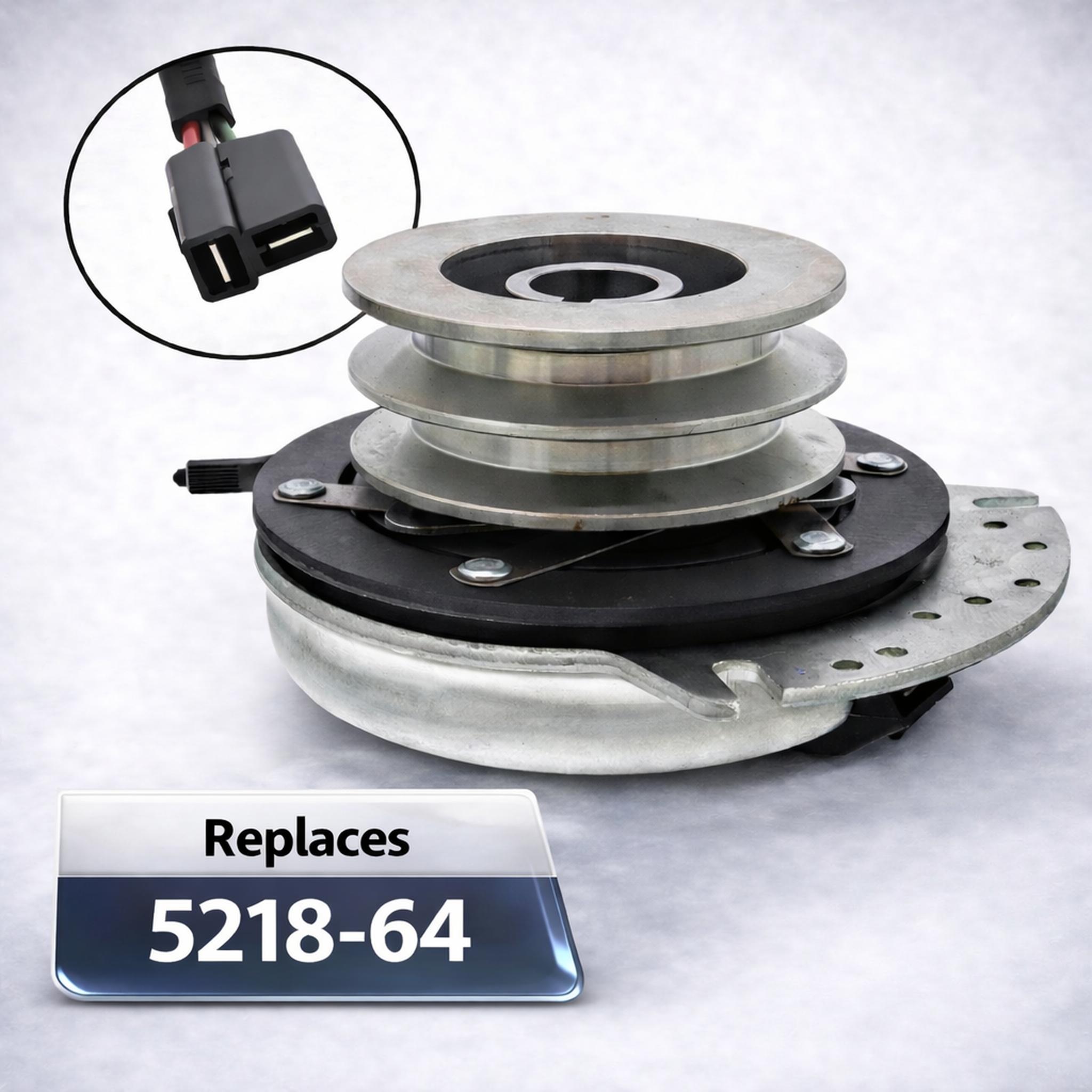 5218-64 electric PTO clutch with 1-1/8 inch bore and 4.40 inch pulley for Sakundiak & Meridian