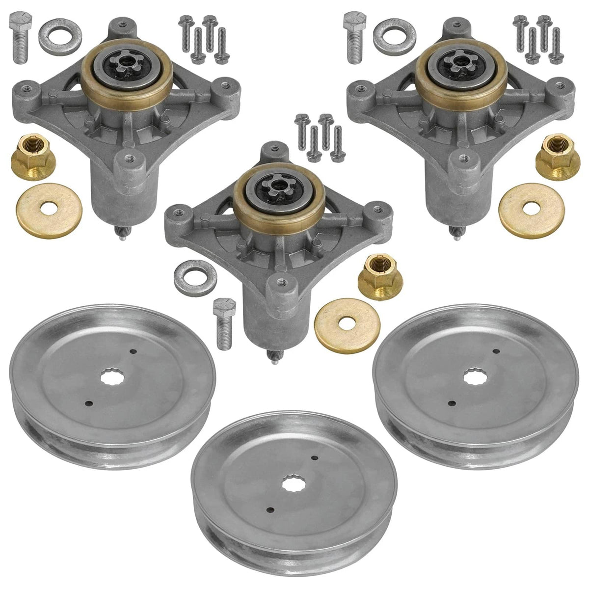 532187281 spindles with pulleys as part of 54-inch deck kit