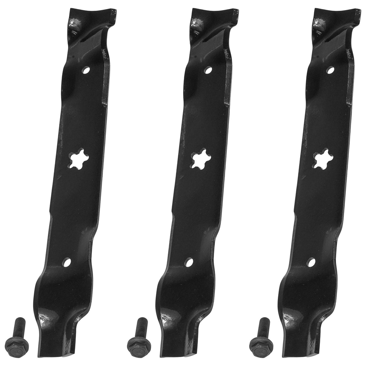 Mower Blades 532850857 / 850857 - 46-Inch Deck replacement mower blades 3-Pack with mounting bolts