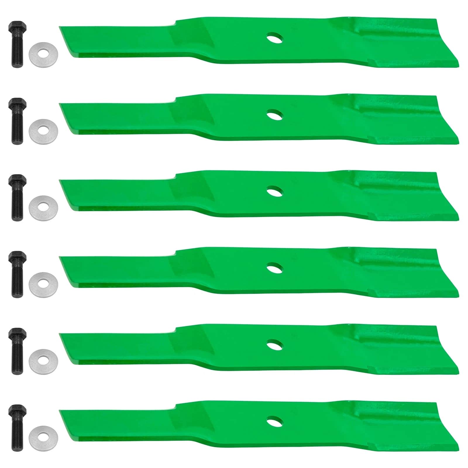 6 pack Mower Blades with Bolts 54-0010-03 / 55-4940-03 / 106-0627 for Toro 44-Inch Deck.