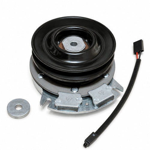 574607001 PTO clutch replacement for Husqvarna, RedMax and Dixon mowers with adapter harness and mounting spacer