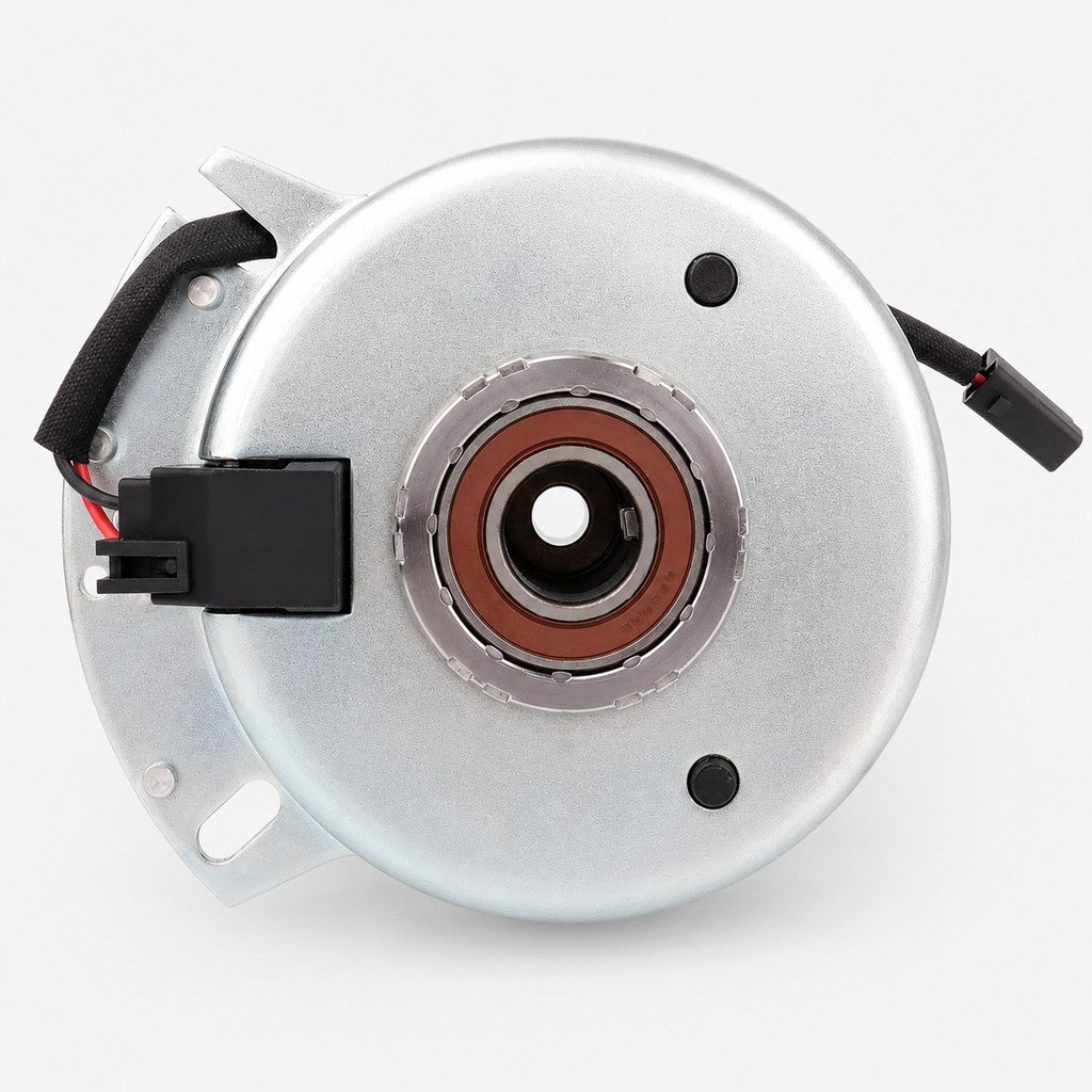 PTO clutch replacement for Snapper ZTR Scrambler and Yard Cruiser mowers under side showing bearing, clamshell, and wire connector. 