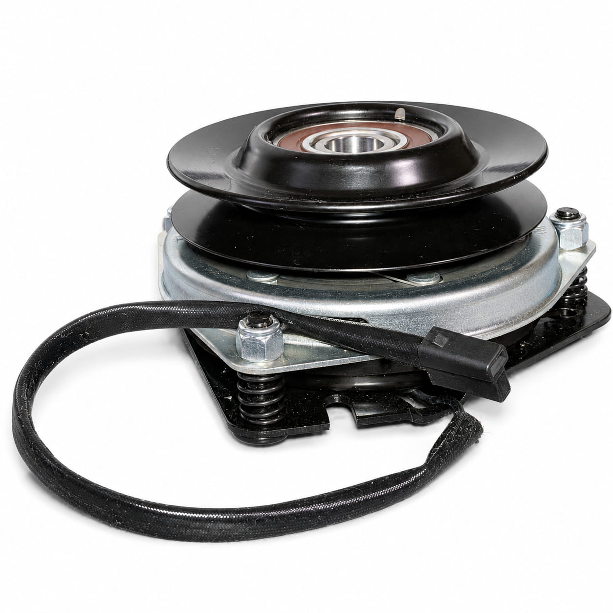 7063304 and 7075085 electric PTO clutch replacement for Murray and Snapper with 1-inch internal-keyway bore and 5-5/16-inch pulley