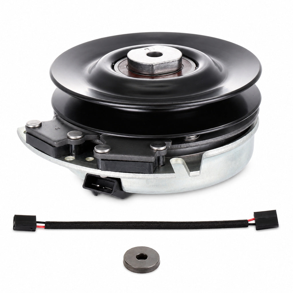 Aftermarket 917-04526A electric PTO clutch replacement for Cub Cadet i1042 and ZTT42 mowers with 1-inch bore and 6-inch pulley.