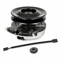 Aftermarket 917-04552A electric PTO clutch replacement for Cub Cadet RZT 50 and LTX1050 mowers with 1-inch bore, 6-inch pulley, counter-clockwise rotation, and integral connector.