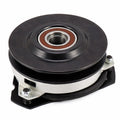Electric PTO clutch 917-3389 with 6.10 inch pulley 1 inch crankshaft bore CCW rotation on white background.