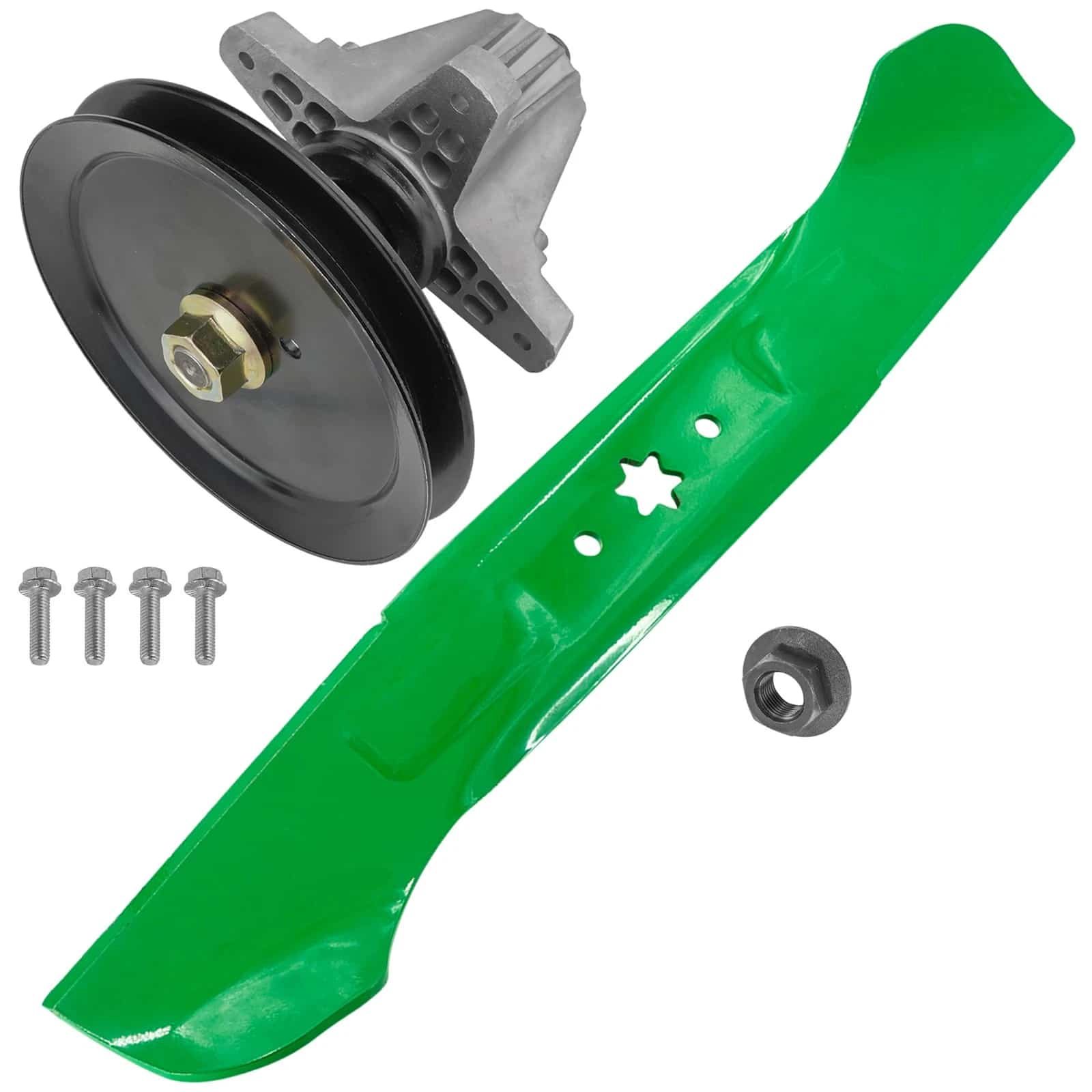 Spindle assembly with pulley for part number 918-05078A and blade part number 742-04244A.