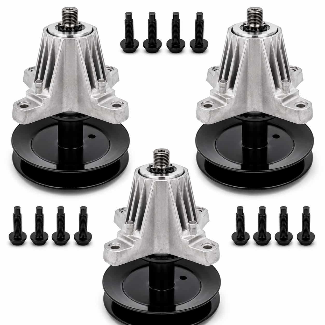 3-pack 918-06978 spindle assemblies with pulleys for Cub Cadet MTD 54-inch deck.