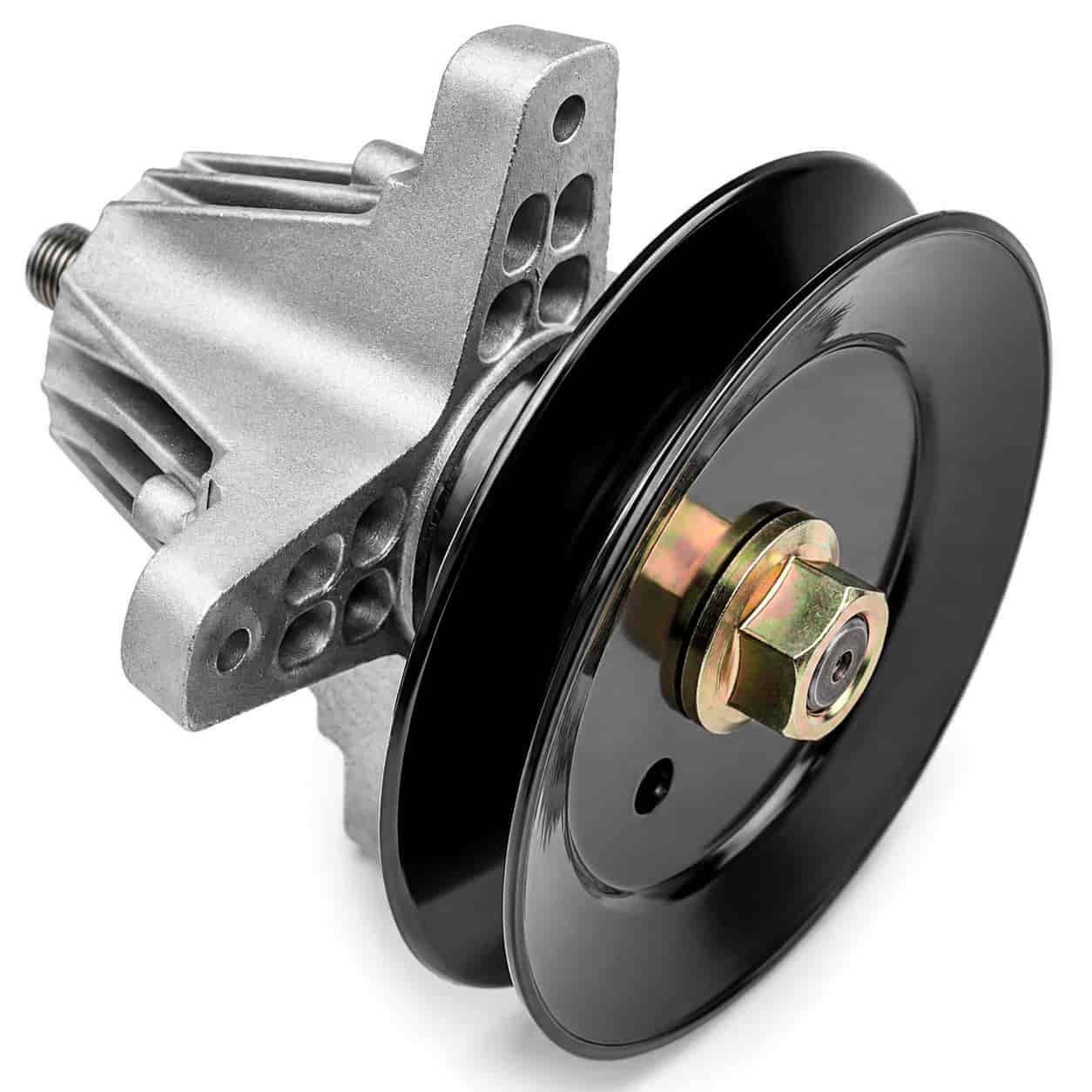 Single 918-06979 spindle assembly with pulley for Cub Cadet MTD 54-inch deck.