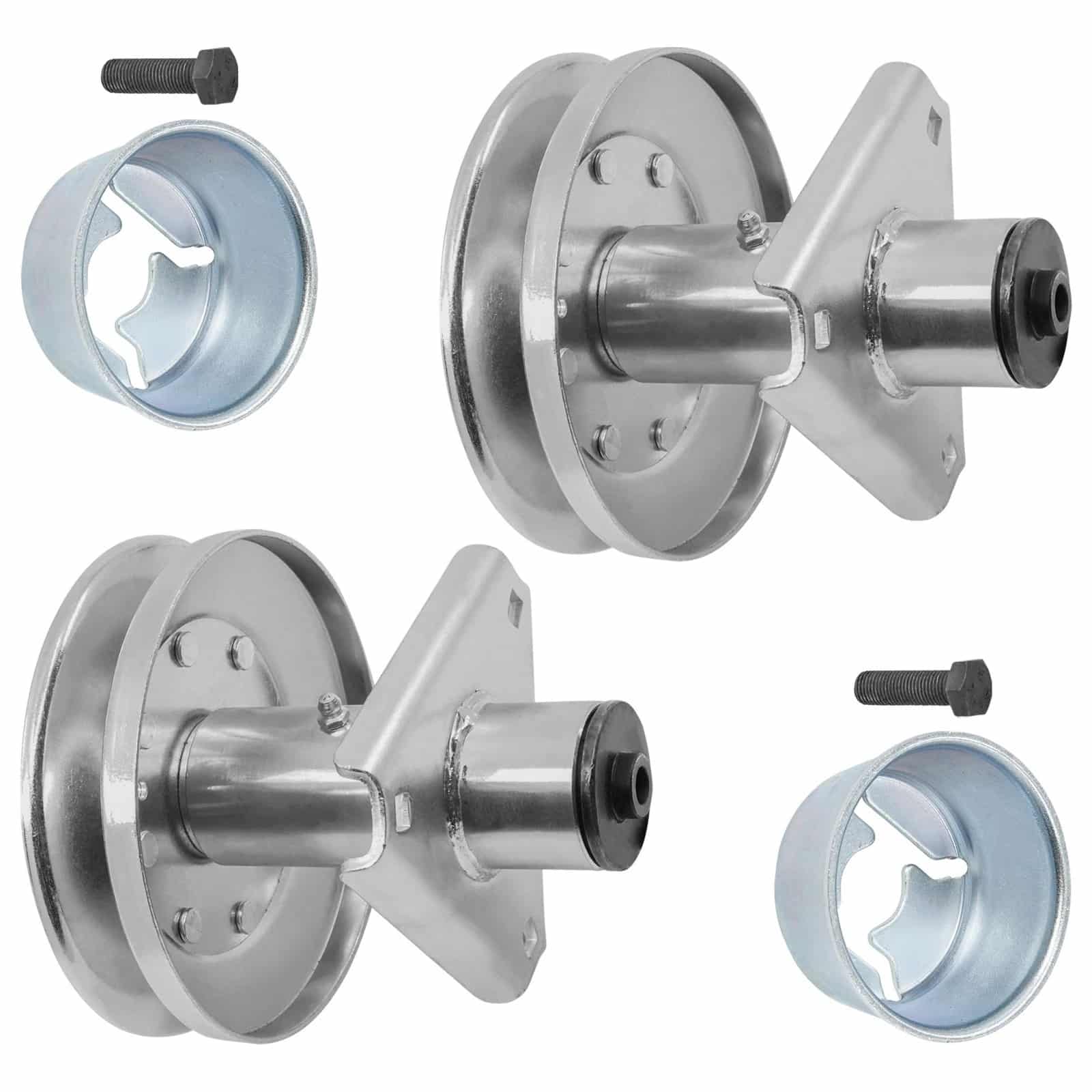 2 pack of AM126225 spindle assembly with bolt and deflector for John Deere.