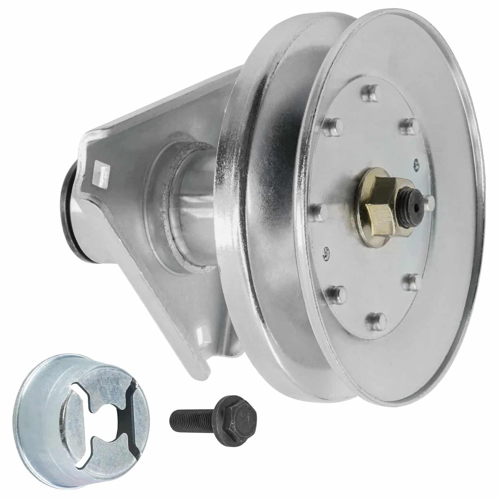 AM126225 spindle assembly with bolt and deflector for John Deere 42-inch mower deck.