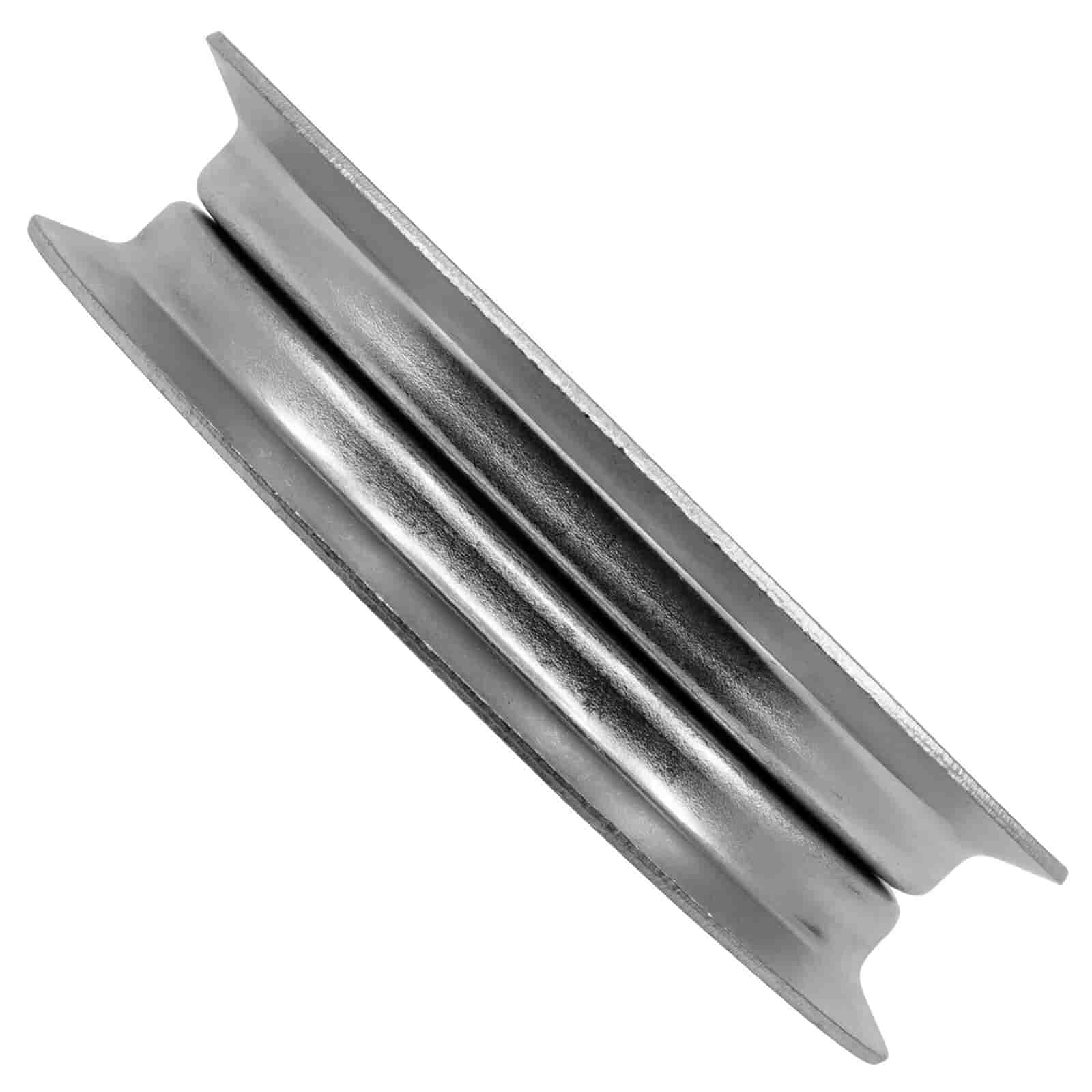 Side view showing width of AM135526 flat idler pulley replacement for John Deere mower decks.