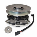 Real photograph of PTO clutch AM136115 for John Deere riding lawn mowers. Showing included components.