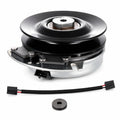Aftermarket GDA10017 electric PTO clutch replacement for John Deere 647, 657, 667, 717, and 727 mowers with 1-inch bore and 6-inch pulley.