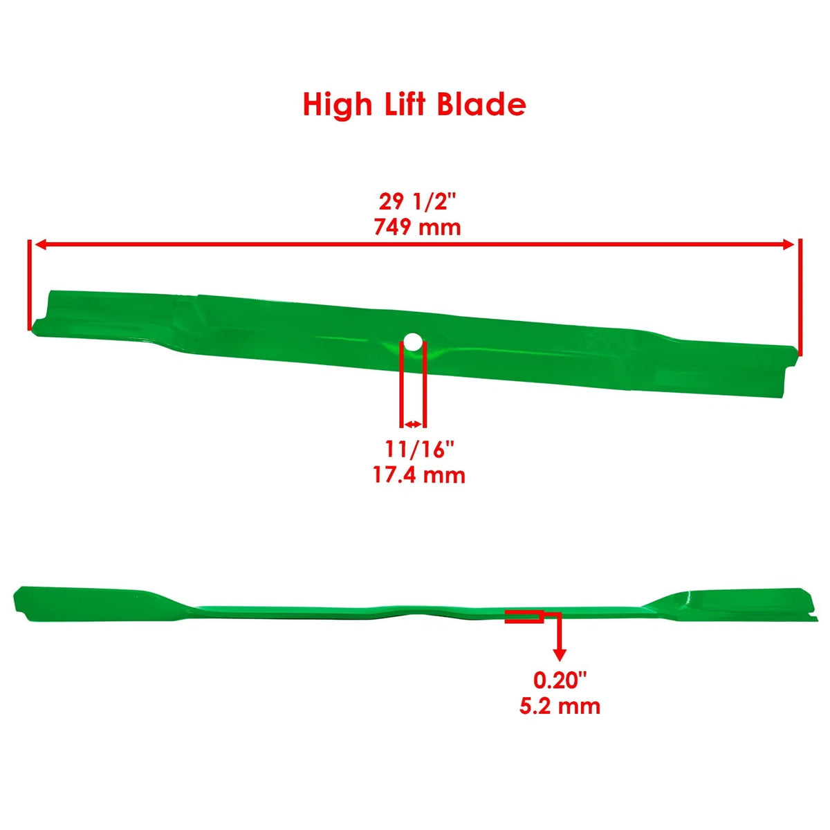 Spec image for John Deere high-lift mower blades M89454