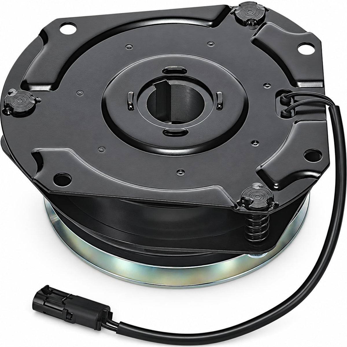 Underside view of Xtreme X0753 John Deere AM101136 replacement PTO clutch showing housing and mounting bore