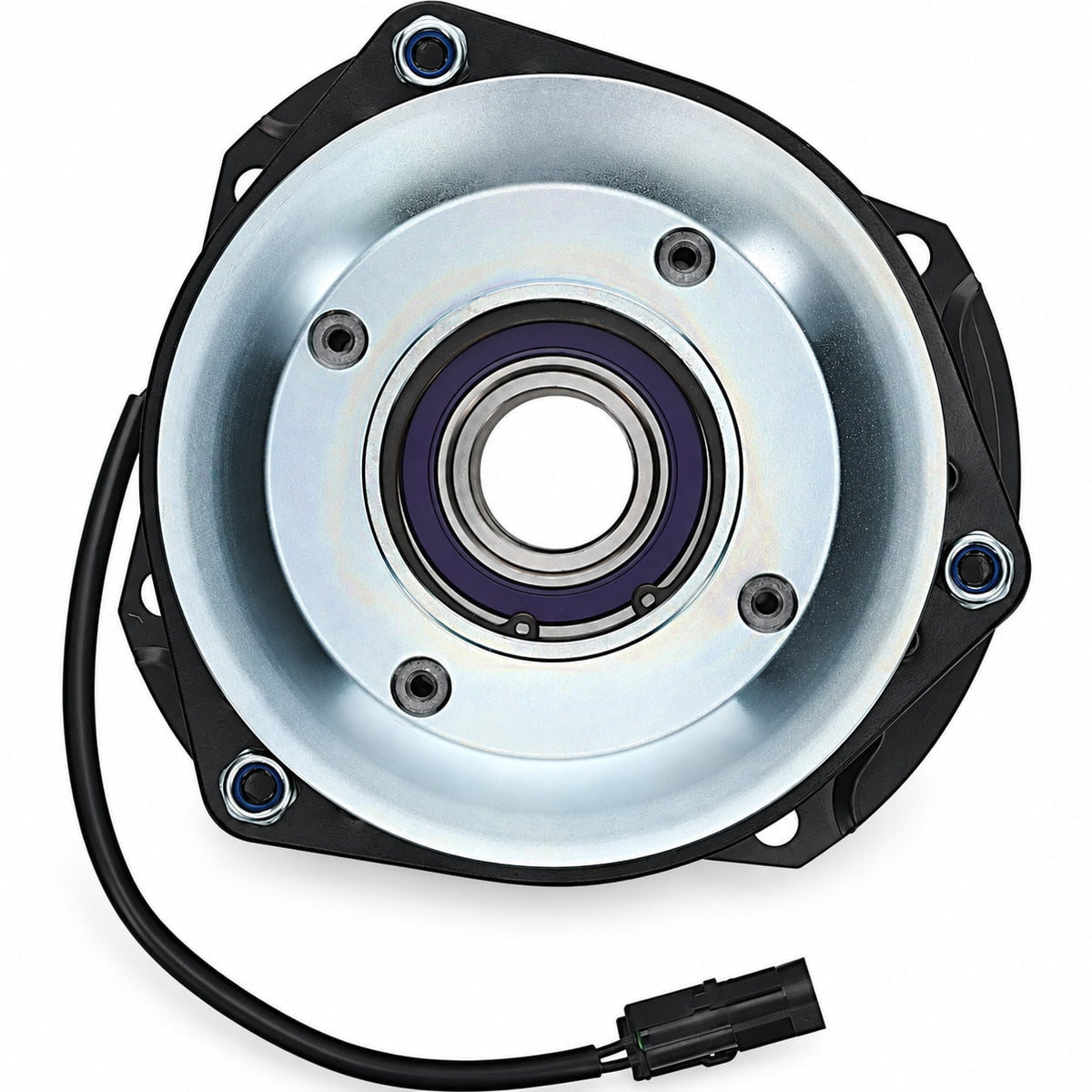 Top view of Xtreme X0753 John Deere AM101136 replacement PTO clutch showing pulley and center bore