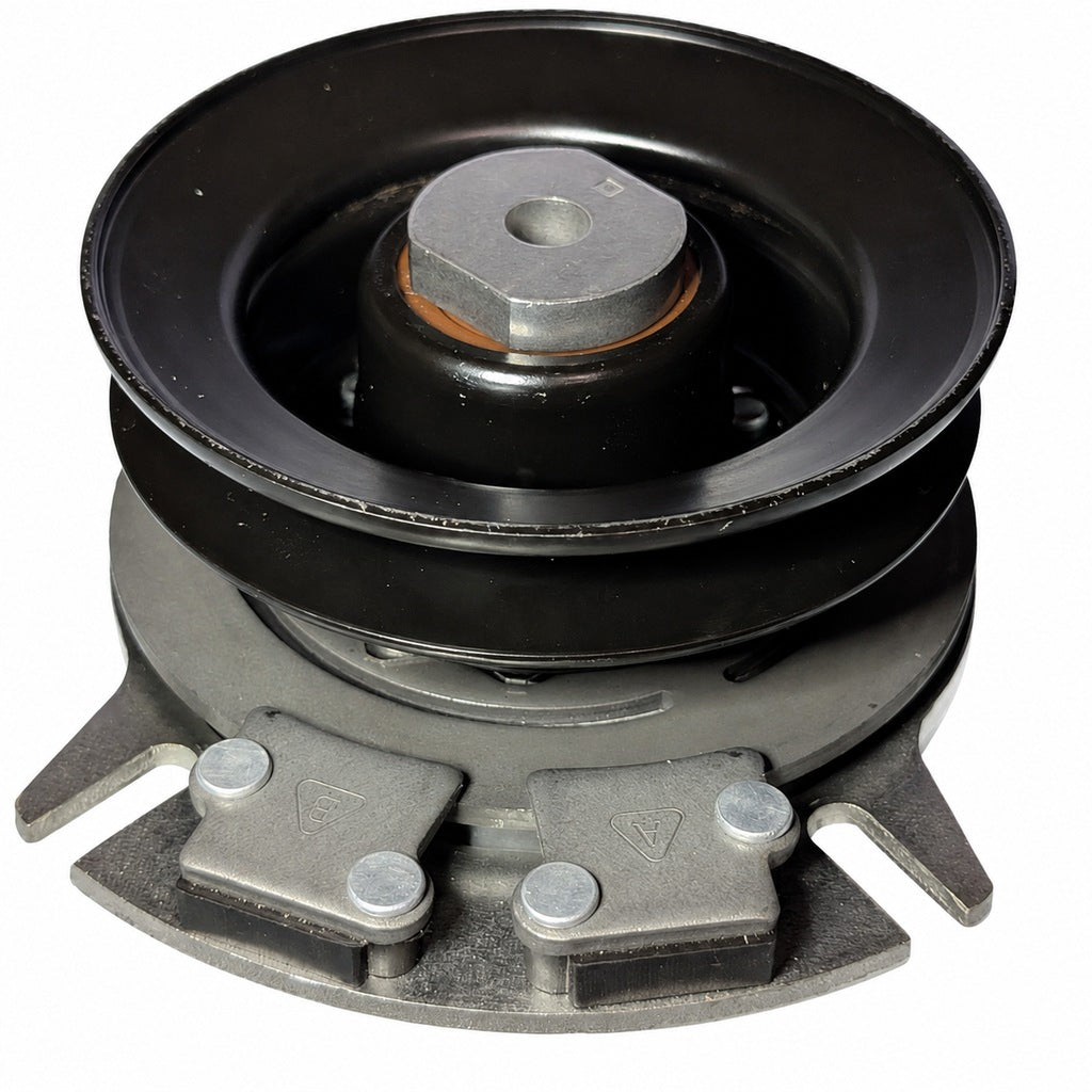Real photograph of AM 121972 for John Deere STX38 and STX46 black deck. One inch crankshaft bore and 5.2 inch pulley.
