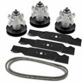 54-inch deck rebuild kit for Cub Cadet SLT1554, LGT1054, LGTX1054, and SLTX1054 mowers with three spindle assemblies, three blades, and 954-0642 deck belt.