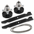 46-inch deck rebuild kit for Troy-Bilt Bronco, Horse, TB46, Craftsman T-Series, Columbia, Huskee, Remington, and Yard-Man mowers with spindle assemblies, blades, and 954-04219 deck belt.
